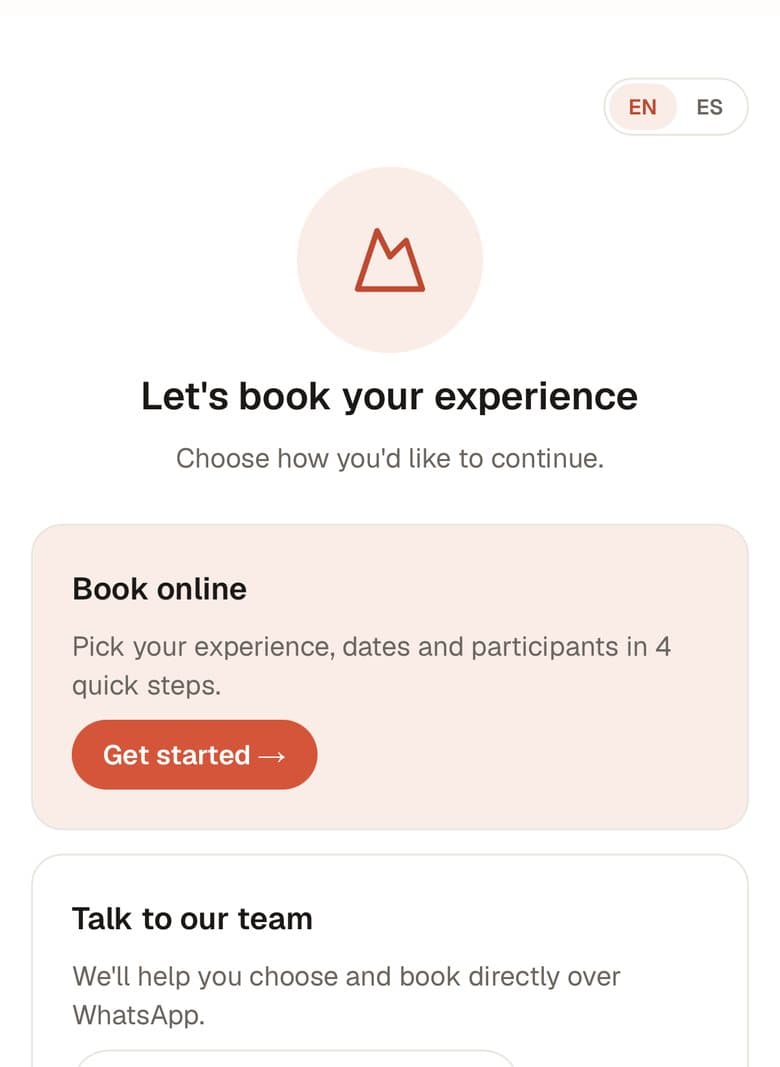 Choose your path to booking